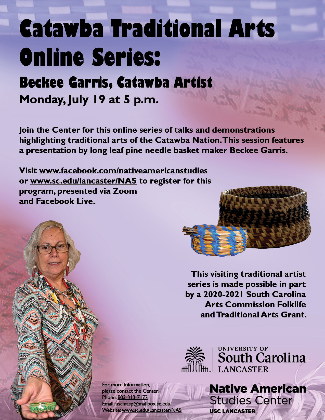 Catawba Traditional Arts Online Series Beckee Garris SC Arts Hub
