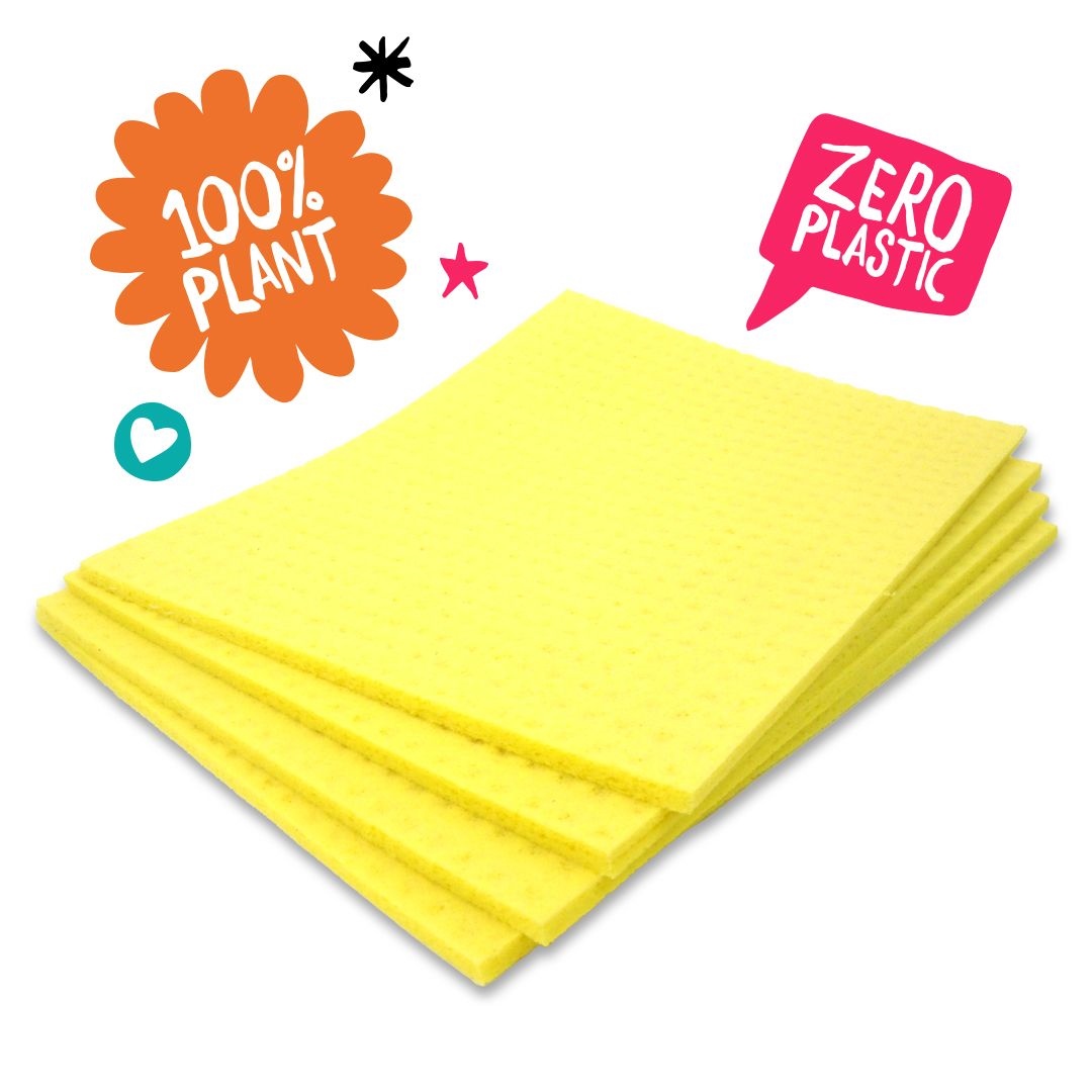 EcoVibe Compostable Sponge Cleaning Cloths (4 Pack)