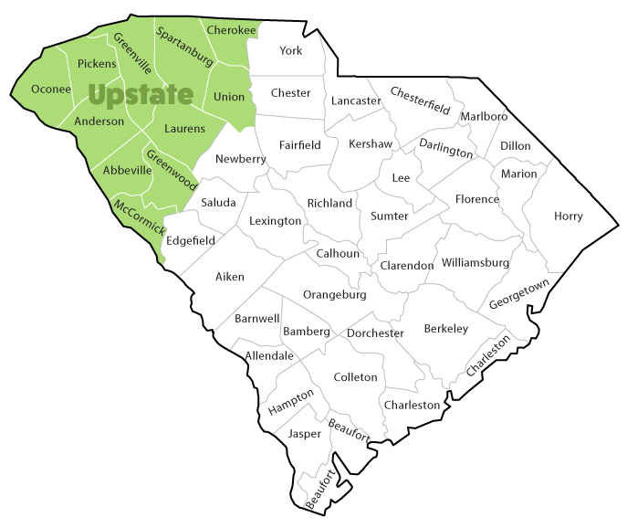 Map Of Upstate Sc Scdot :: Upstate Feasibility Report Details