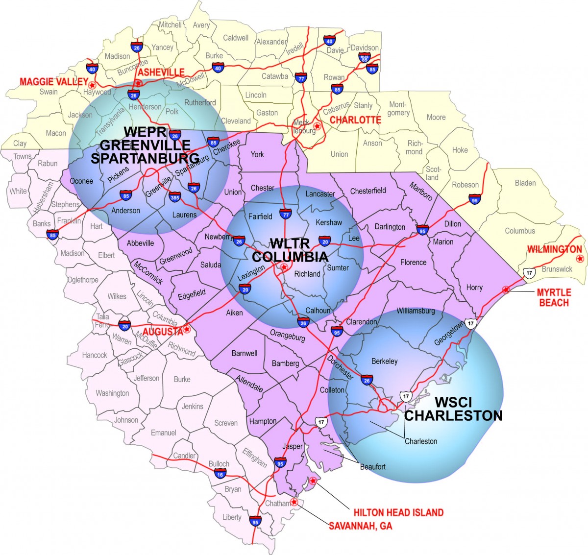 ETV and SC Public Radio Coverage Maps South Carolina ETV