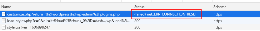 Diagnosing and fixing an ERR_CONNECTION_RESET error in WordPress