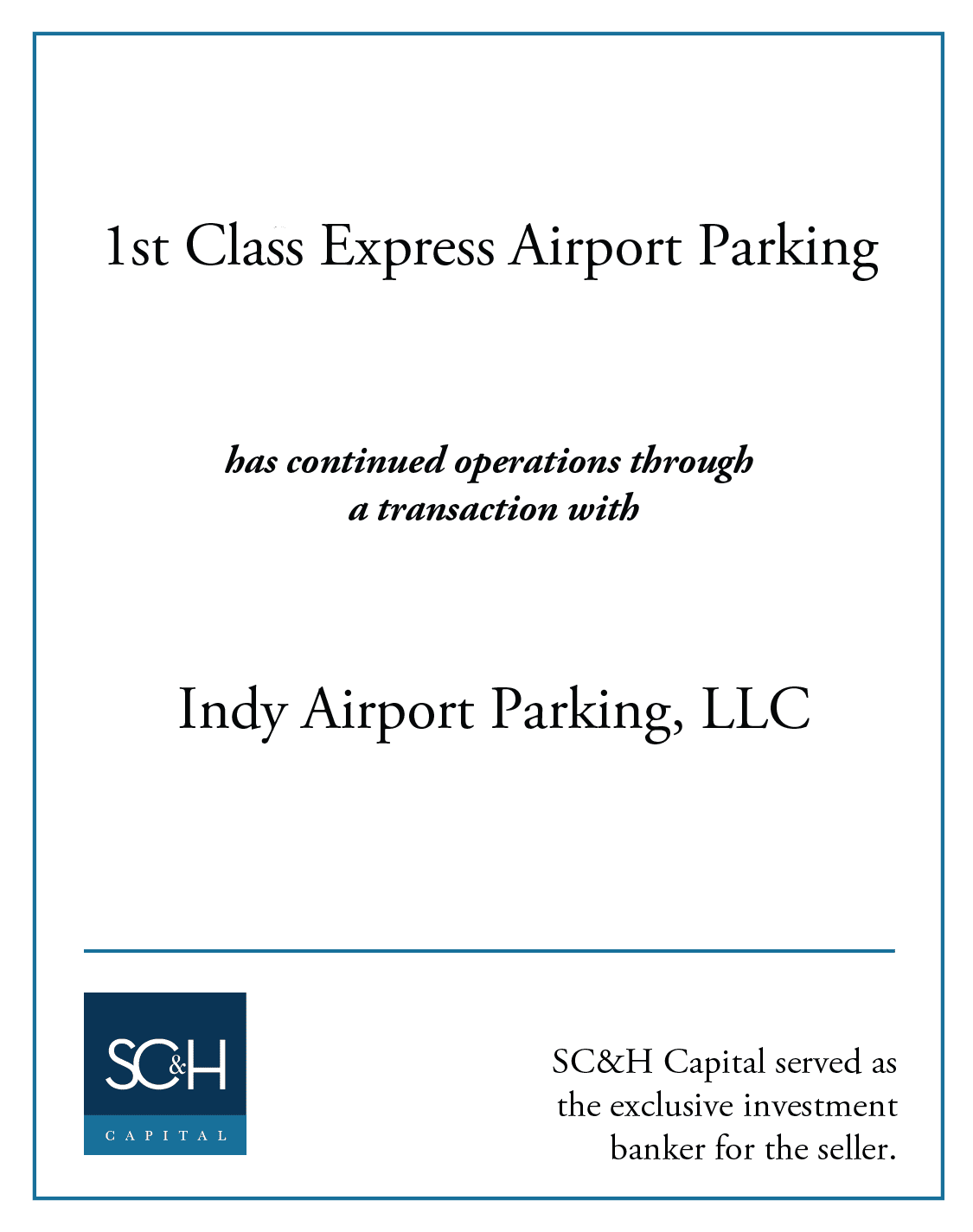 1st Class Express Airport Parking has continued operations through a
