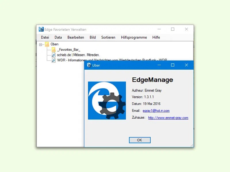 Edge-Favoriten leichter importieren, exportieren und verwalten – schieb.de