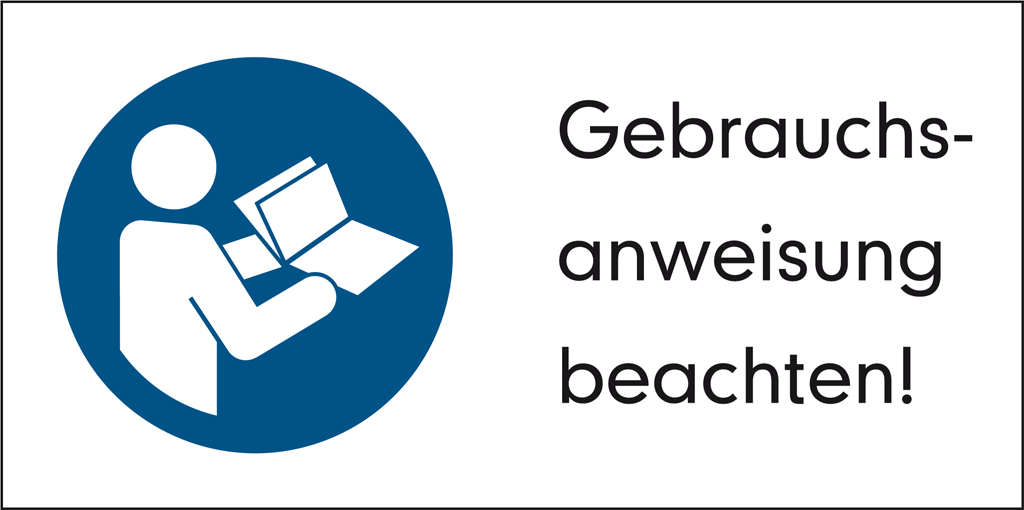 044.37 Gebrauchsanweisung beachten! Schilder
