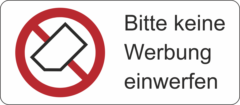Bitte Keine Werbung Einwerfen, Briefkasten Verbotsschild - Schlemmer