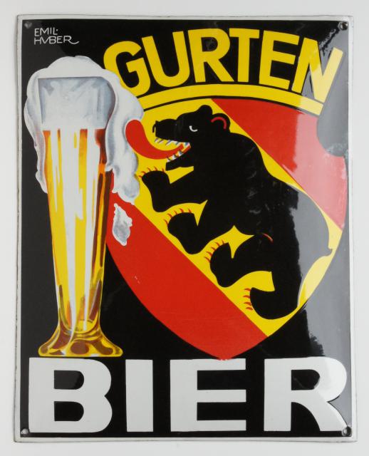 Gurten Bier Schilderjagd, alte Emailleschilder und Blechschilder