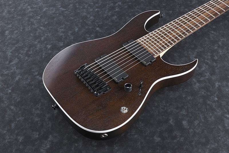 Ibanez RGIR 28 BFE WNF IRON LABEL E Gitarre (walnut flat, 8 Saiter