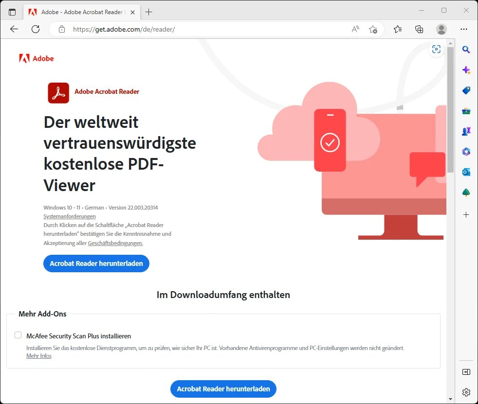 Adobe Acrobat Reader vollständiges Setup herunterladen (Offline