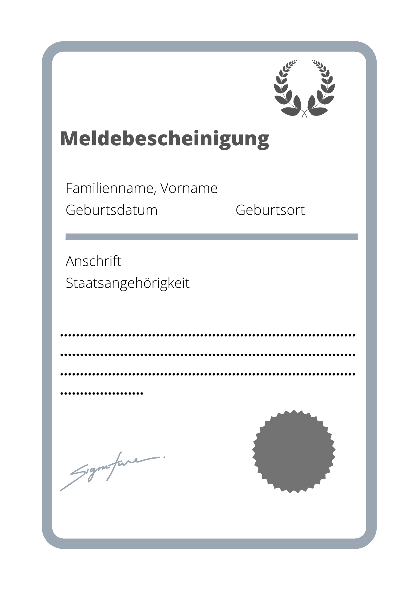 What Is Meldebescheinigung In Germany at Imogene Garvin blog