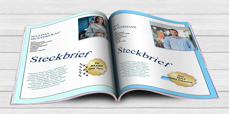 Steckbrief Vorlage für Schüler oder Abiturienten