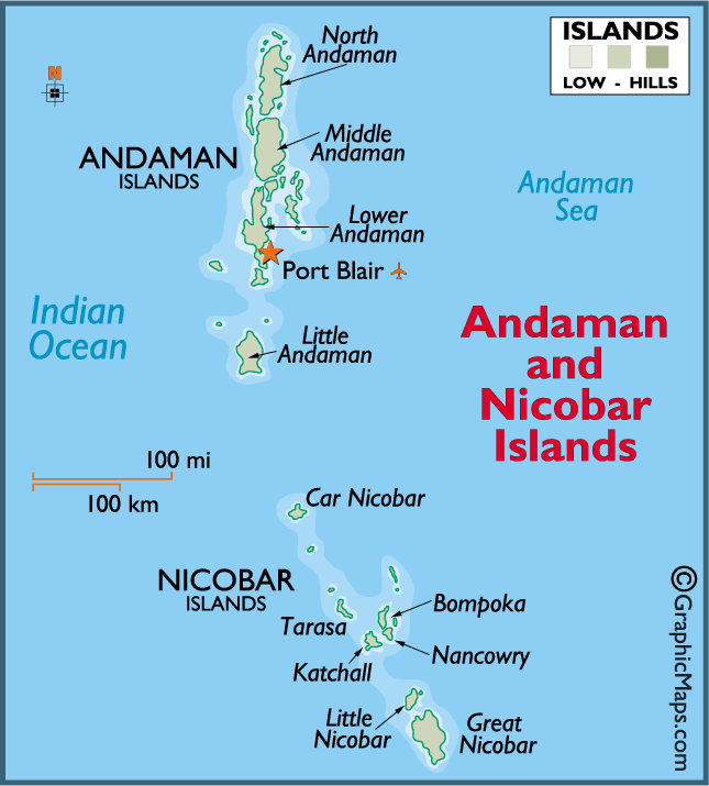 Detailed Road Map of Andaman and Nicobar Islands