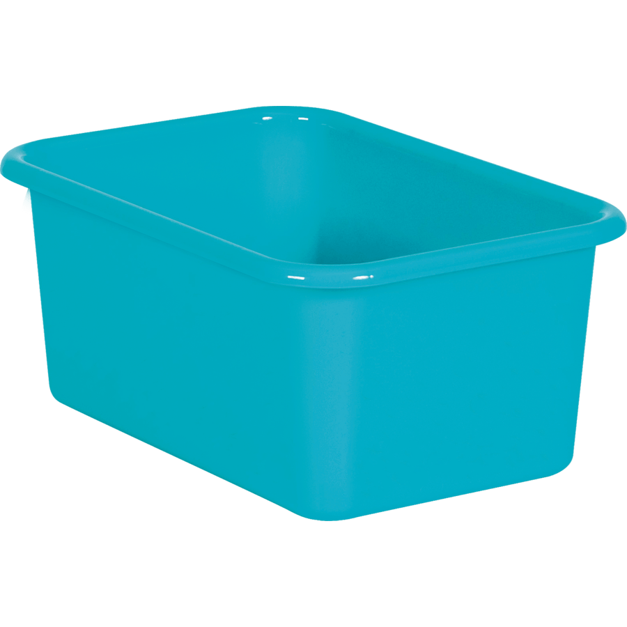 Teal Small Plactic Storage Bin The School Box Inc