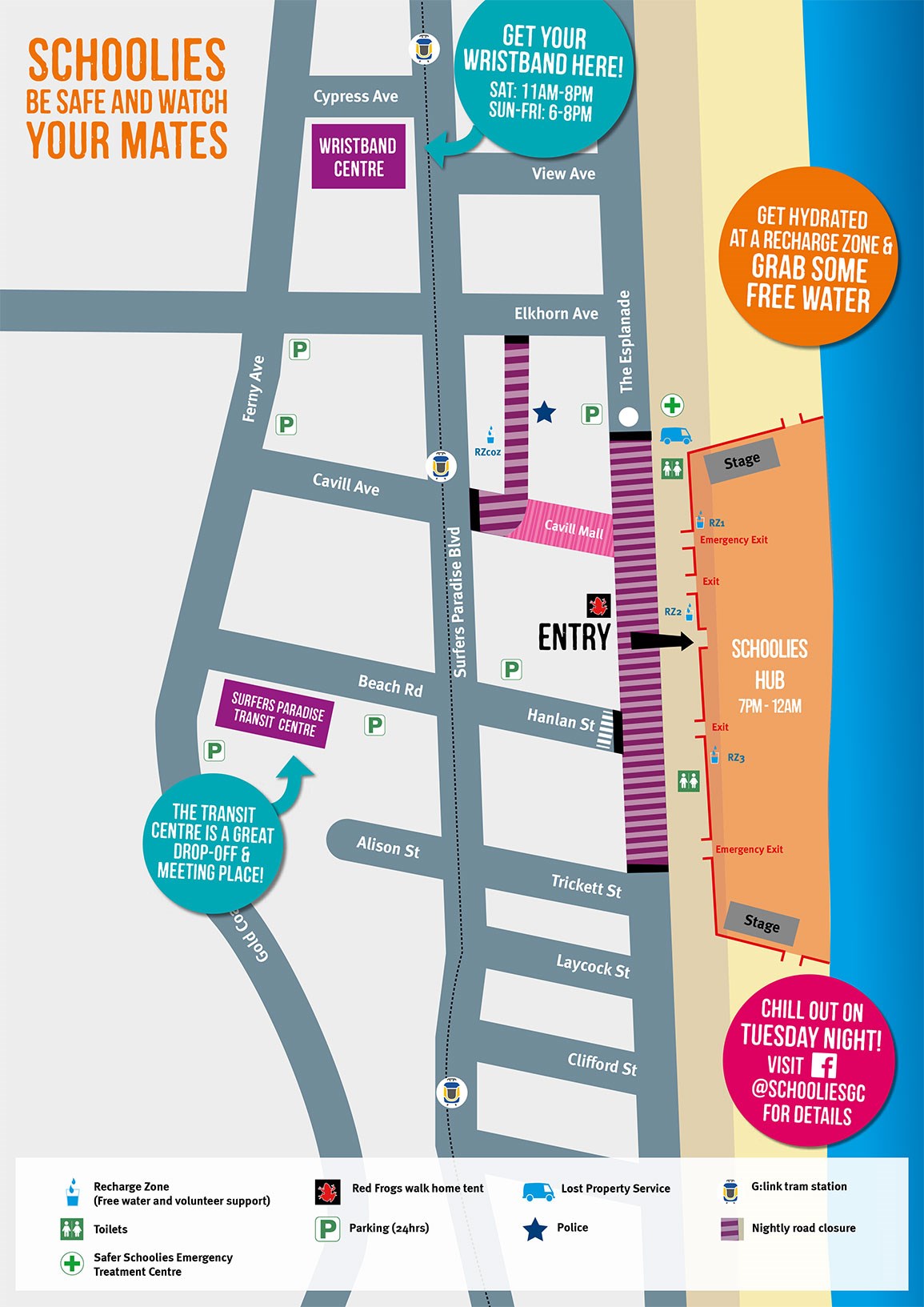Official Gold Coast Schoolies Hub Map