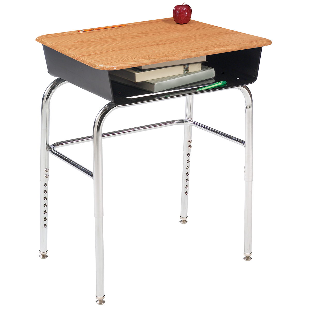 1200 Series Open Front Adjustable Desks with Metal Bookboxes and U