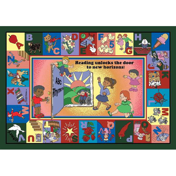 Read and Rhyme Rug Rectangle 5' 4"W x 7' 8"L Schools In