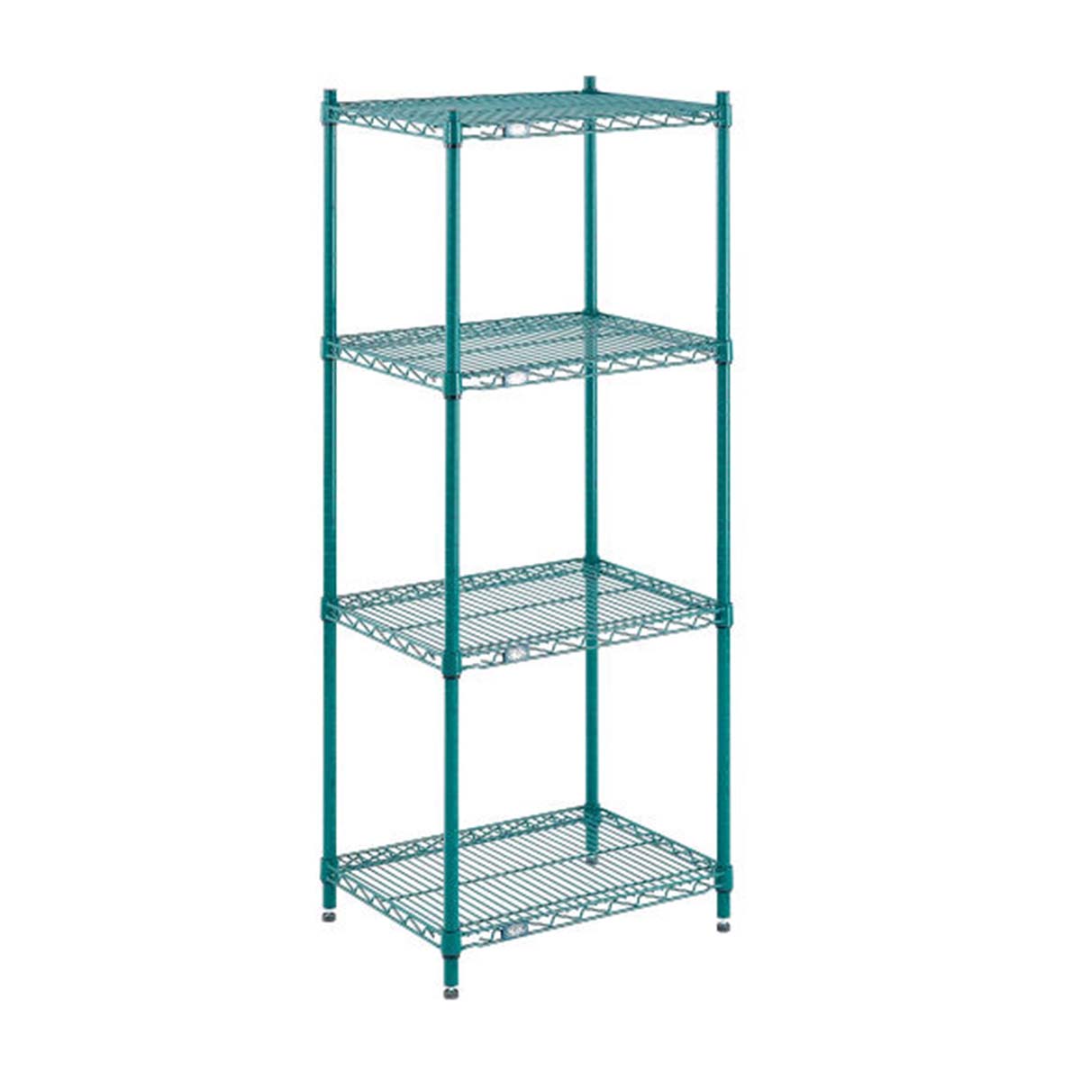 Nexel PolyGreen Wire Shelving 4 Shelves Starter 24"W x 14"D x 63