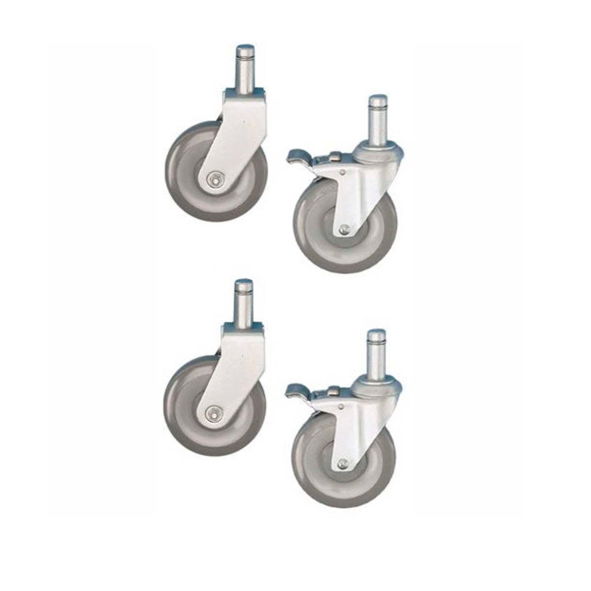 4 pk. Nexel Casters 2 Locking Swivel & 2 NonLocking Rigid Schools In