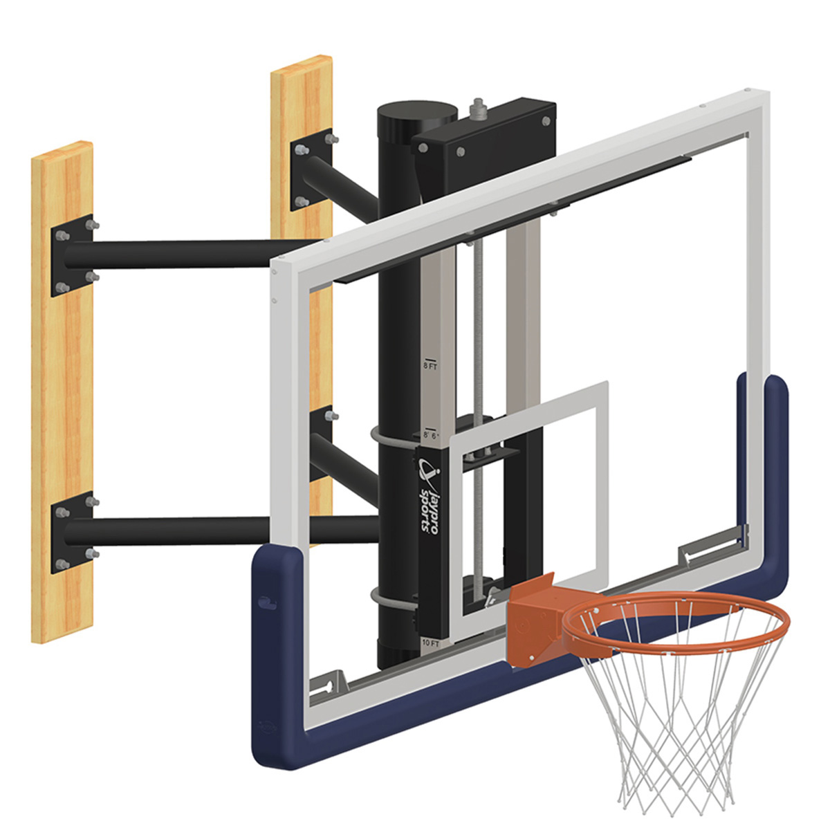Wall Mount Basketball Shooting Station with Height Adjuster Schools In