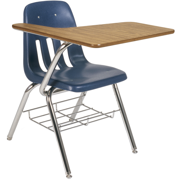 9000 Series Tablet Arm Chair Desks with Book Rack SCHOOLSin