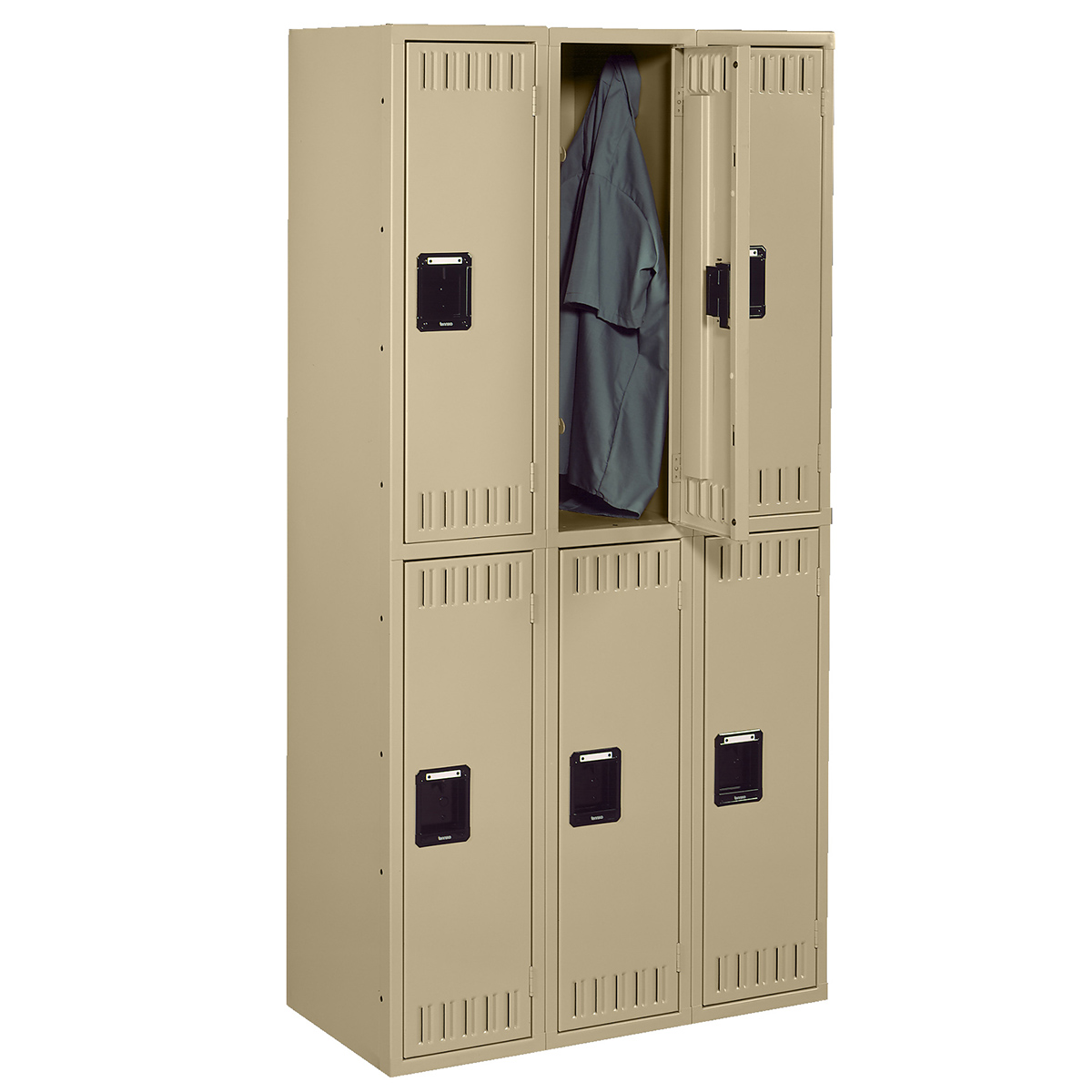 DoubleTier Steel Lockers without Legs ThreeWide 45"W x 15"D x 72