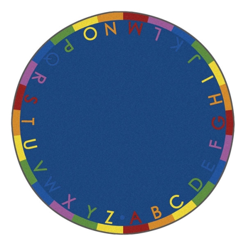 Rainbow Alphabet Rug Round 7' 7" Diameter SCHOOLSin
