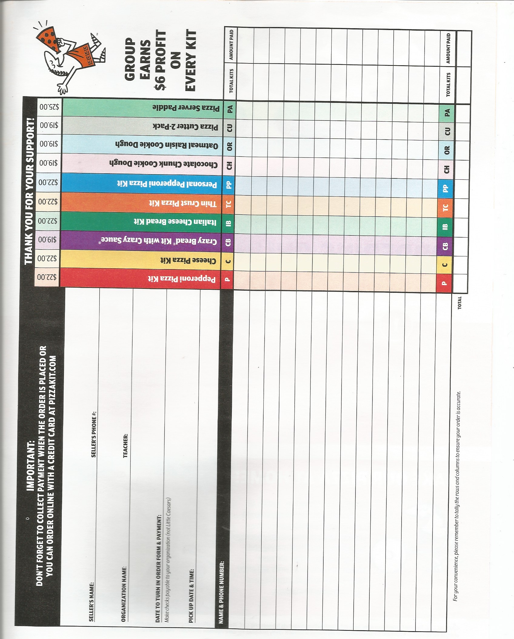 Little Caesars Pizza Info & Form Schroon Lake Central School