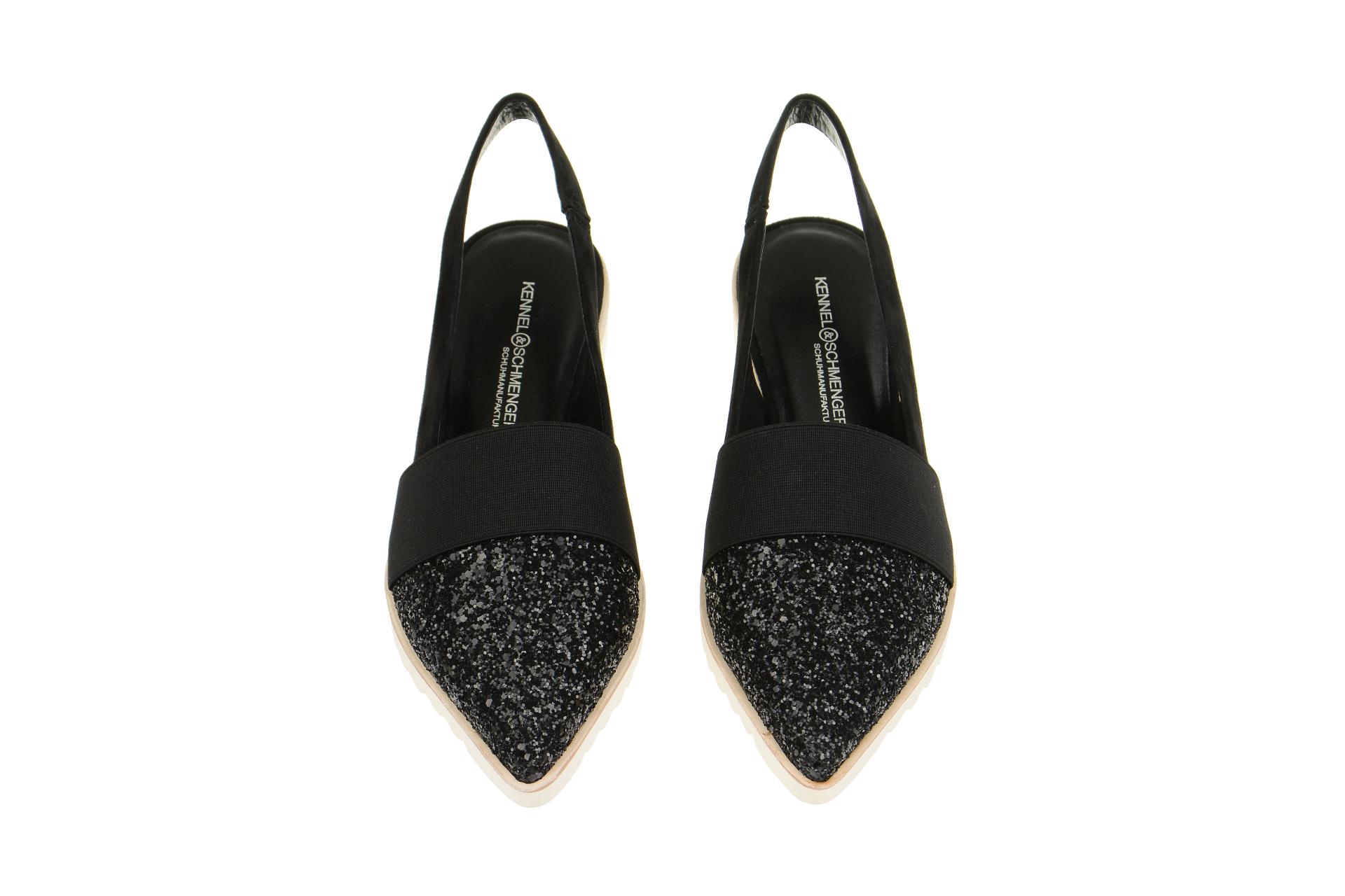 K&S Ono Sling Pumps schwarz Glitzer Gr 41,5 Schuhhaus