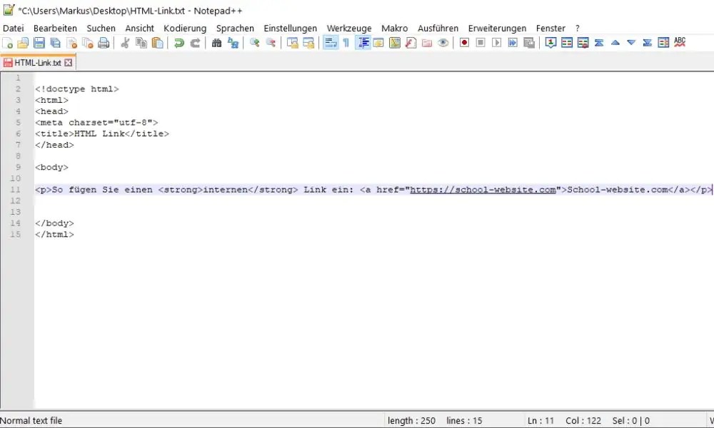HTML Link einfügen mit a href so geht's!