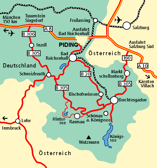 Landkarte Königssee So finden Sie uns