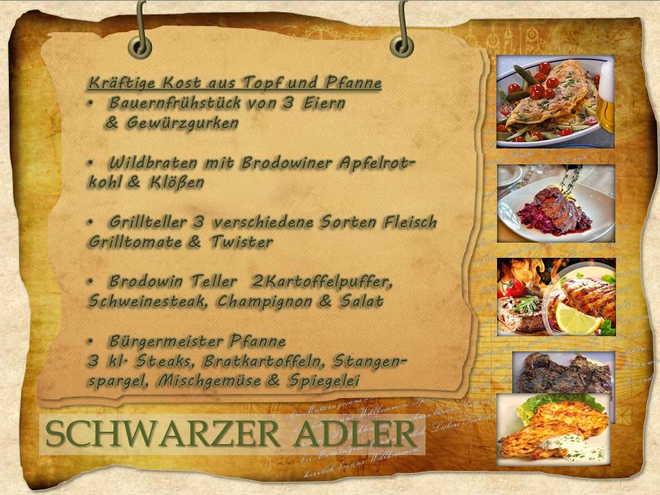 Schwarzer Adler Speisekarte