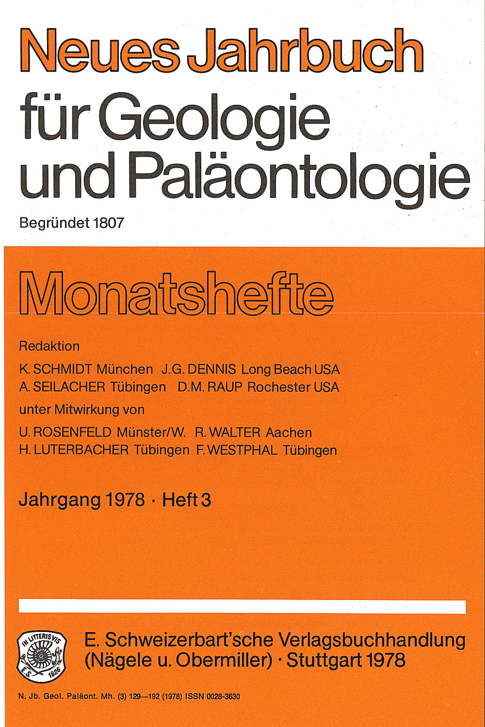 Neues Jahrbuch für Geologie und Paläontologie Monatshefte Jg. 1978