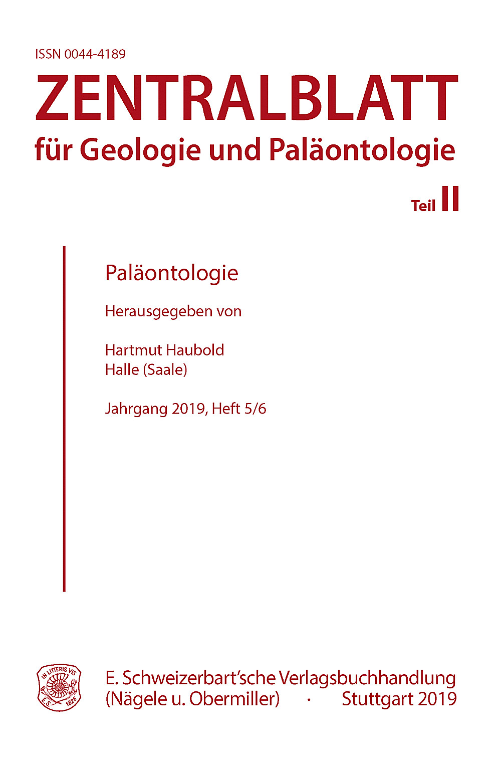 Zentralblatt für Geologie und Paläontologie, Teil II Jg. 2019 Heft 56