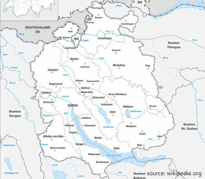 Karte Kanton Zürich Karte der Schweiz