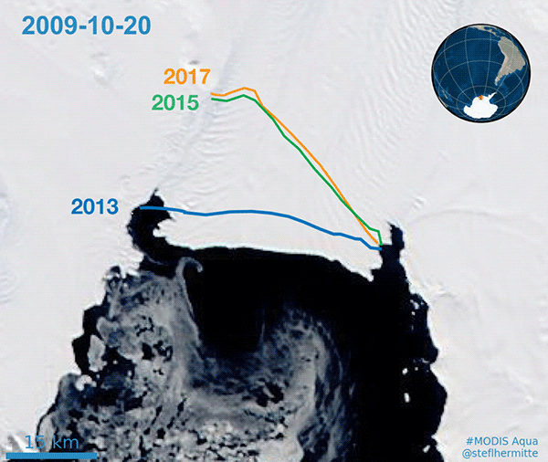 A major Antarctic glacier just lost a massive chunk of ice 4x the size