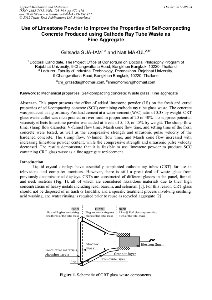 Use of Limestone Powder to Improve the Properties of