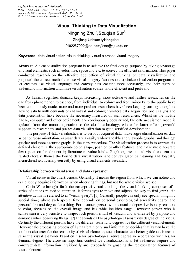 Visual Thinking in Data Visualization