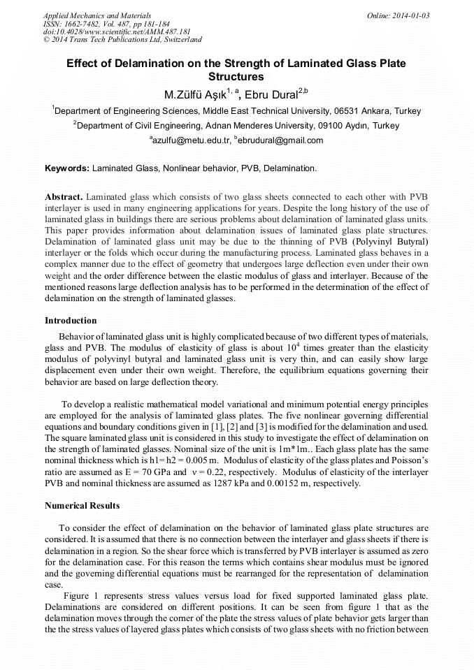 Effect of Delamination on the Strength of Laminated Glass Plate Structures