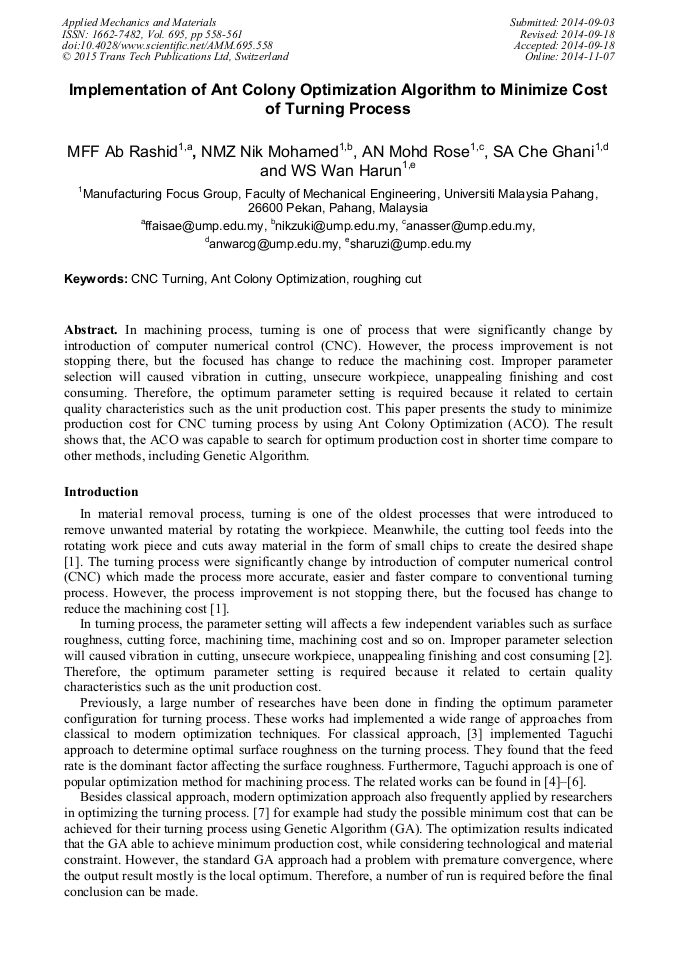 Implementation of Ant Colony Optimization Algorithm to
