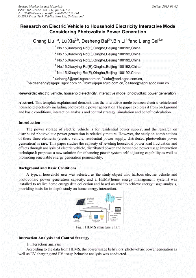 Research on Electric Vehicle to Household Electricity Interactive Mode