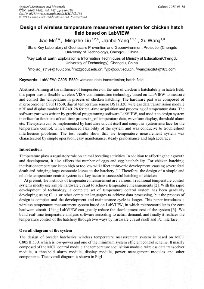 Design of Wireless Temperature Measurement System for