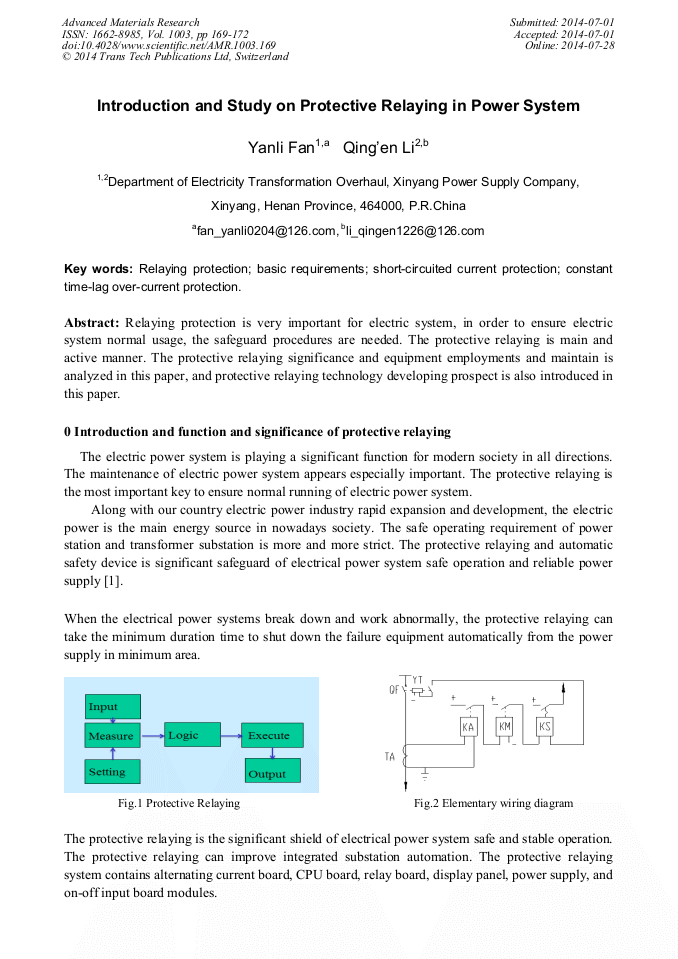 Introduction and Study on Protective Relaying in Power System