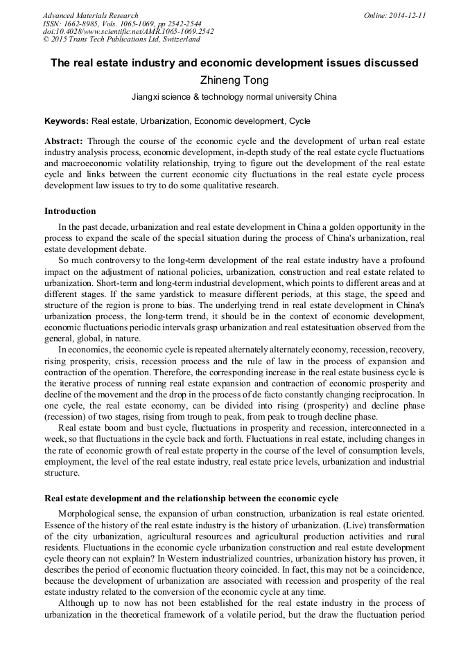 The Real Estate Industry and Economic Development Issues Discussed