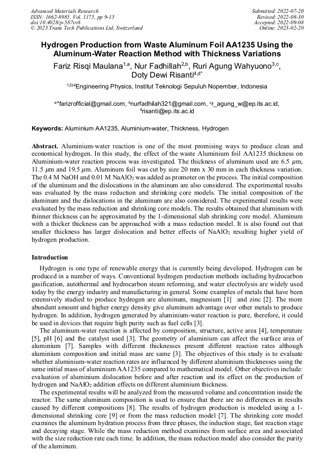 Hydrogen Production from Waste Aluminum Foil AA1235 Using the Aluminum