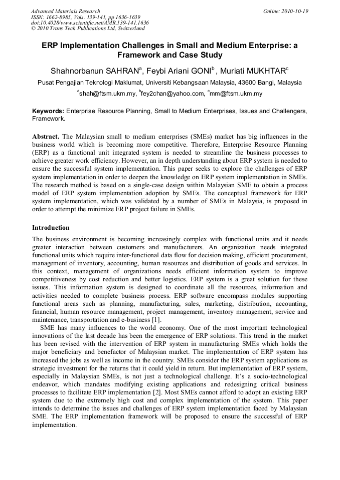 😎 Research paper on erp implementation. ERP implementation Research