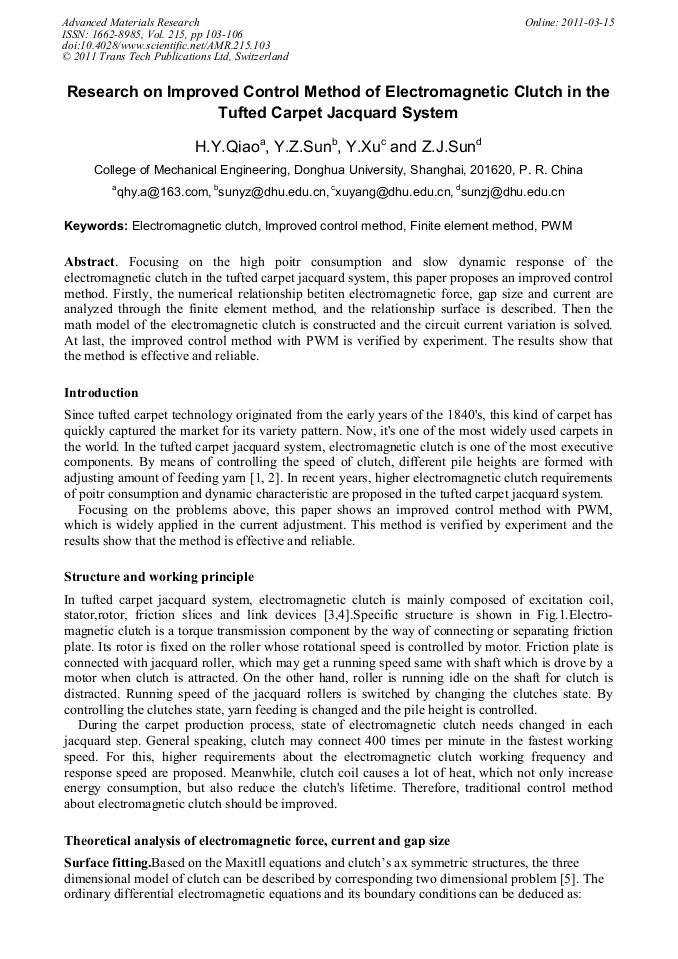 Research on Improved Control Method of Clutch in the