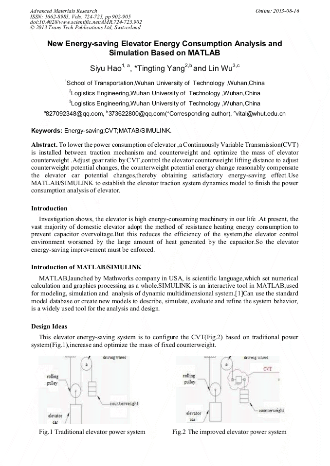 New EnergySaving Elevator Energy Consumption Analysis and Simulation