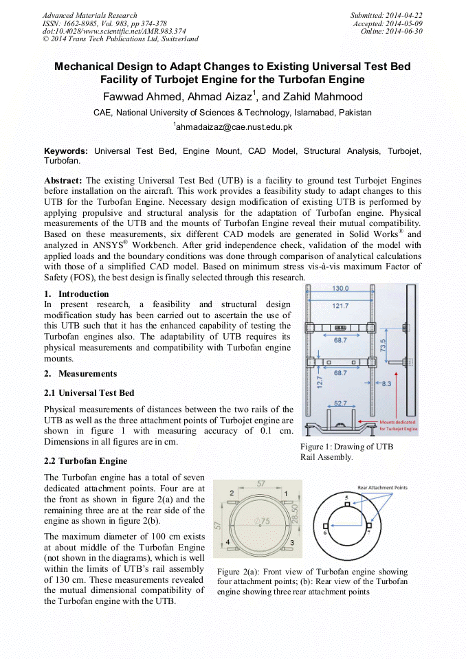 Mechanical Design to Adapt Changes to Existing Universal Test Bed