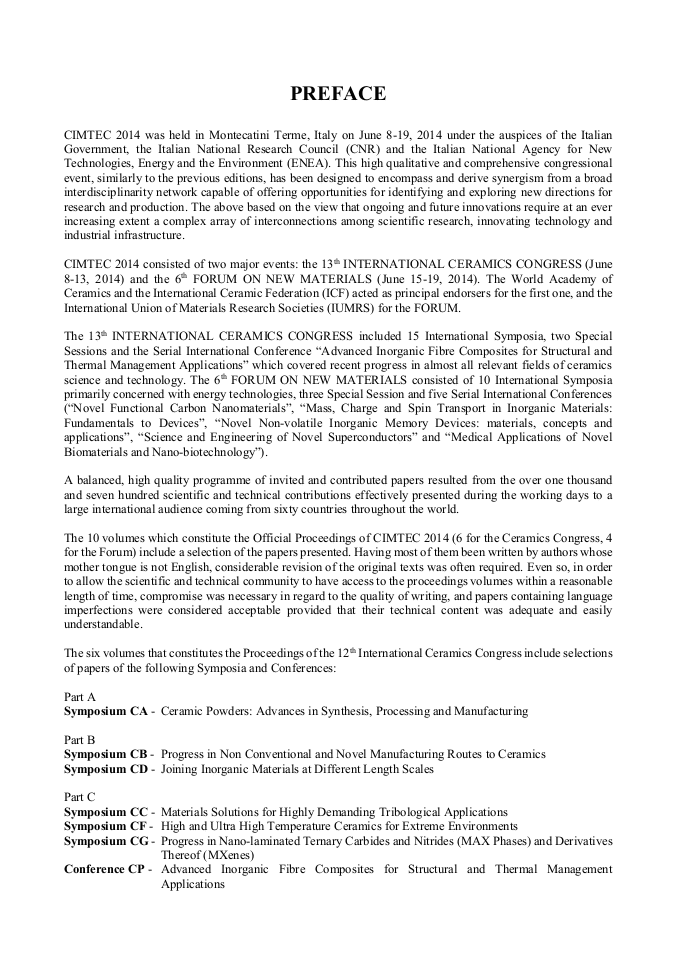 Preface 13th International Ceramics Congress Part A