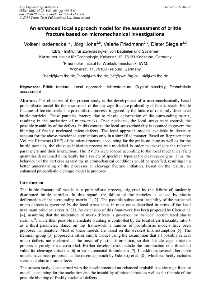 An Enhanced Local Approach Model for the Assessment of Brittle Fracture