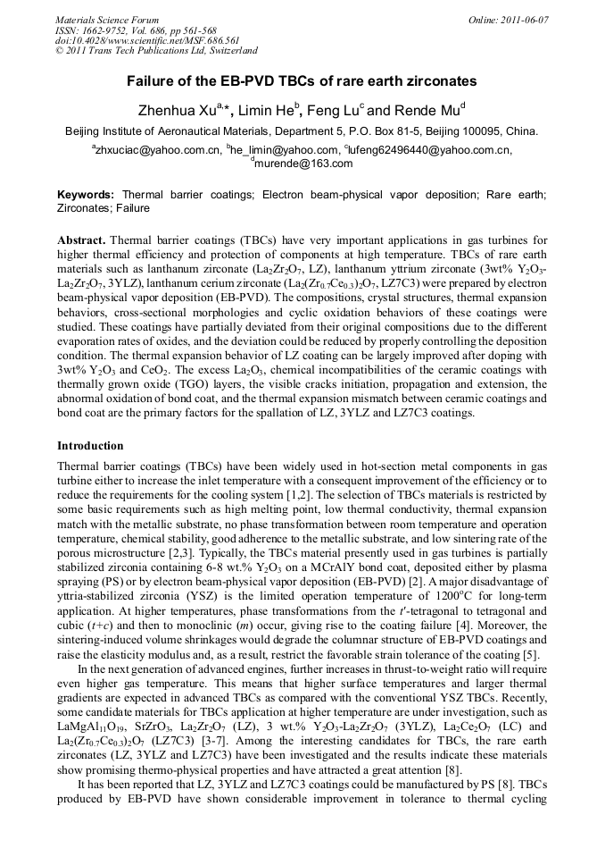Rare Earth Zirconates at Donald Bittle blog